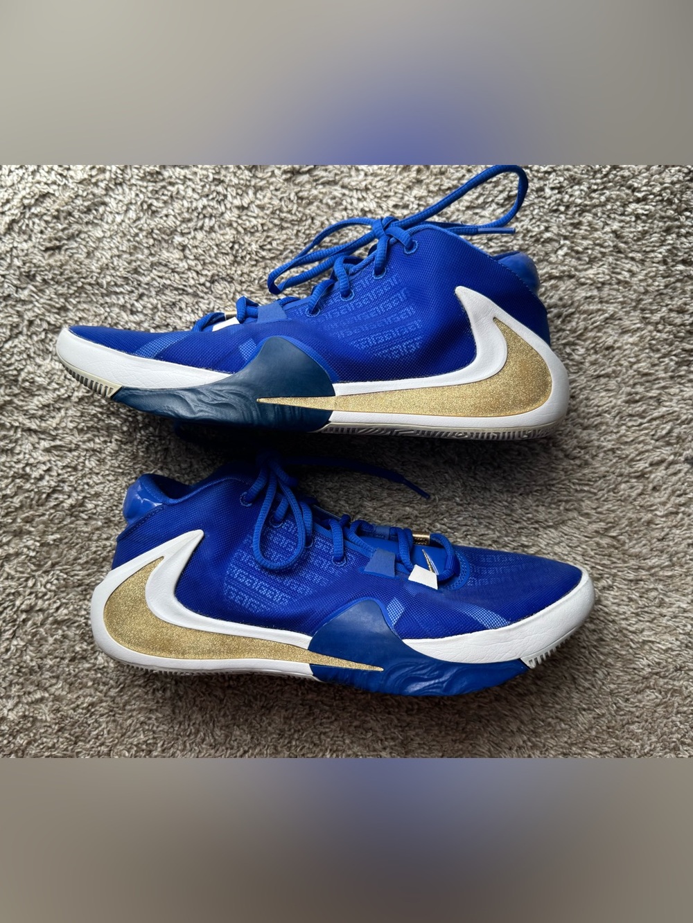 Nike Zoom Freak 1 “All Bros” Blue Gold Basketball Shoes Men’s Size 9.5